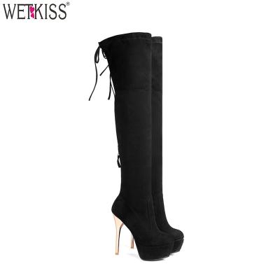 China Fashion \cheap women winter boot factory comfortable\durable shoes high heel stiletto over the knee boots for sale