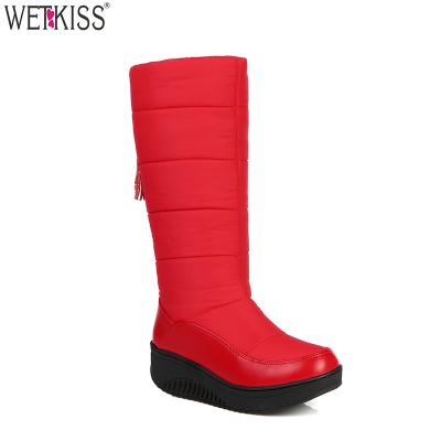 China Fashion factory supply ladies\comfortable\durable drop shipping half boot down cheap red winter snow women thermal boots for sale