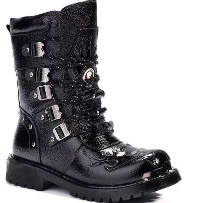 China OTHER WETKISS Best Selling Men's Lace Up Combat Boot Around Steel Toe Motorcycle Boots Wholesale for sale