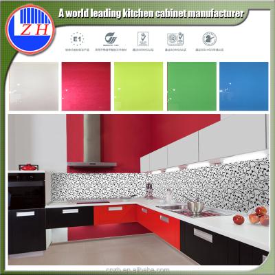 China High Gloss Kitchen Pantry Cupboard High Gloss Colored Fiber Self Collect Plastic Kitchen Cabinets for sale