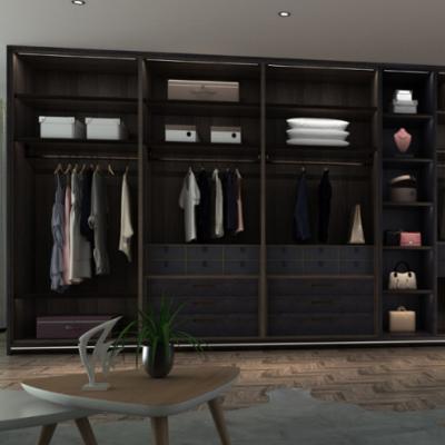 China Easy To Clean And Compile Zhihua Luxury Wooden Veneer Door Wardrobe Design for sale