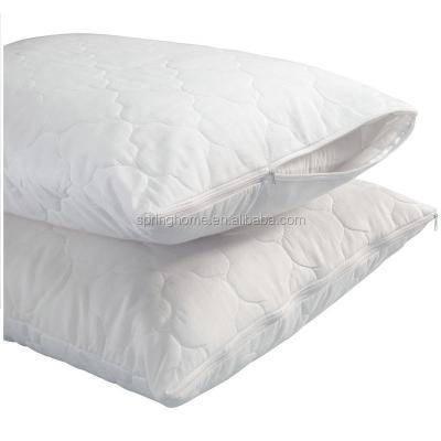 China Anti dust mite waterguard white cotton zippered quilted pillow covers for sale