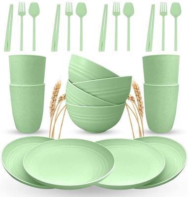 China 2021 Viable Hot Sale Dinner Table Dining Wheat Straw Dinnerware Wholesale Tableware Set for sale