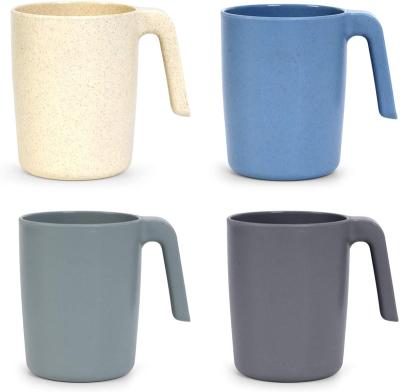 China Sustainable Easy To Clean Ami-Part Drinkware 4 Color Mug Sets Biodegradable Wheat Straw Mug Coffee Cup for sale