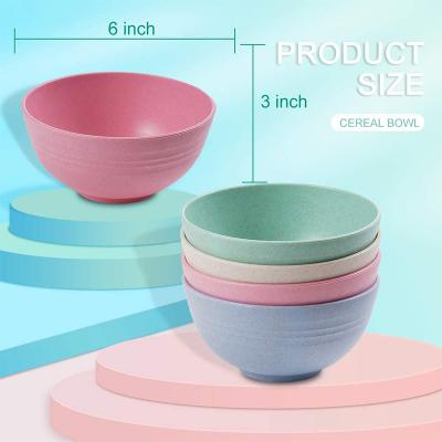 China Eco Sustainable 6 Inch Straw Salad Soup Bowl Wheat Bowl Children's Tableware Wheat Bowl for sale