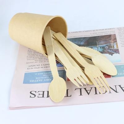 China 100% biodegradable bamboo cutlery set170mm eco-friendly disposable bamboo cutlery for sale