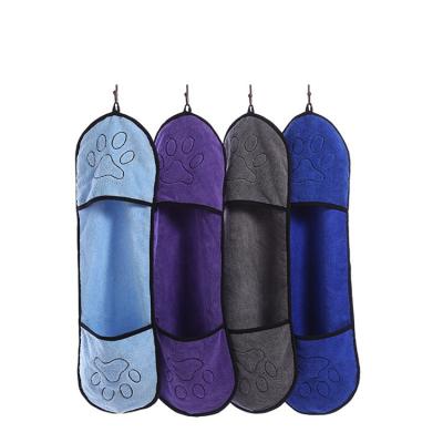 China Sustainable Pet Drying Collection Embroidered Terry Microfiber Towel Microfiber Drying Towels For Dog for sale