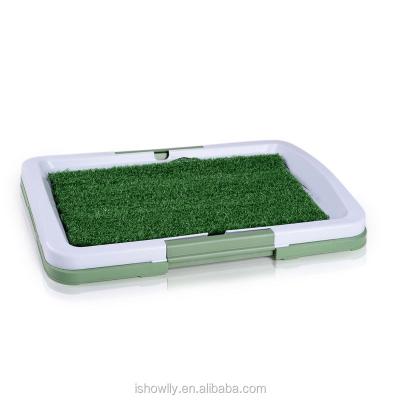 China Viable Pet Puppy Toilet Trainer Absorbent Grass Mat Potty Pads Indoor House Garbage Tray Puppy Pee Training Pad Support for sale