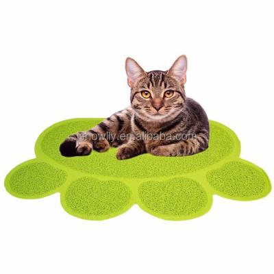 China Sustainable SGS Tested and Certified PVC Paw Shape Safe Non-Toxic Cat Litter Mat for sale