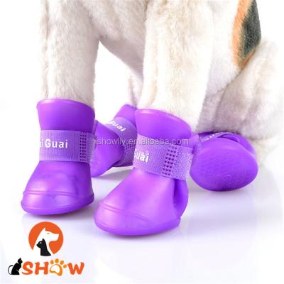 China Viable Non-Slip Boots Waterproof Dog Shoes Protective Silicone Anti-Skid Sole Rain Boots for sale