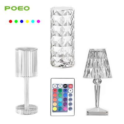 China Contemporary Unique Style Acrylic Luxury Decoration Bar Party RGB Crystal Color LED Indoor Modern Home Office Lampp for sale