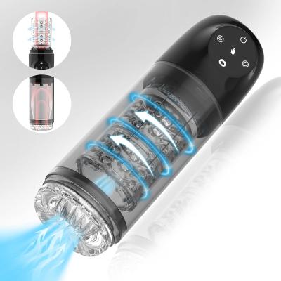 China 7 Modes Suction+7 Modes Rotate Automatic Sucking Male Masturbator Vibration and Suction Hands-Free Pocket Pussy Male Stroker with 3D Realistic Texture, Oral Se for sale