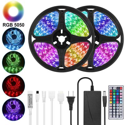 China Home Waterproof 12V 24V 5050 RGB Rgbw 24 44 Keys 5M/10M Remote Control Flexible Led Strip Lights for sale