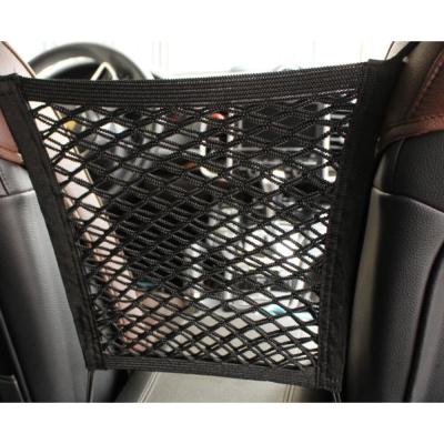 China Popular 3-Layer Mesh Car Organizer Luggage Storage Organizer Car Trunk Multi-pocket Travel Storage Mesh Net With Hooks Pocket Dog Nylon Bungee Netting Barrier for sale