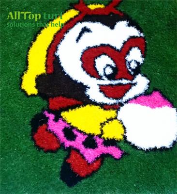 China Hot Selling China Top Supplier Anime Cartoon PE+PP Fibrillated Artificial Grass For Child Playground And Kindergarten for sale