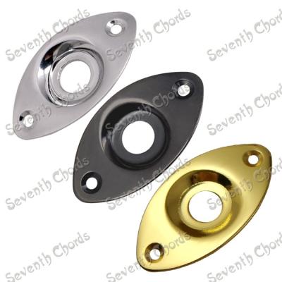 China Metal 3 Pcs Oval Indented Metal Jack Plates for Electric Guitar Bass Replacement -  Chrome - Black - Gold For  Choose for sale