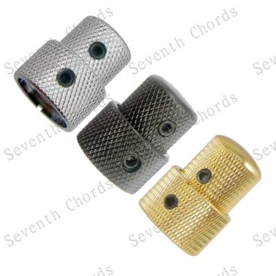 China Iron 3 Pcs Metal Knurled Barrel Dual Concentric Bass Guitar Tone Tunning Knobs Bass volume Control Buttons Potentiometer Knobs for sale