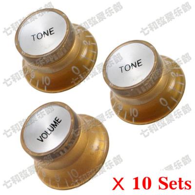 China Acrylic & Aluminum material 10 sets Golden Speed Control Knobs for Electric Guitar (1 Volume & 2 Tone)  LPN-GD-1T2V-10 for sale