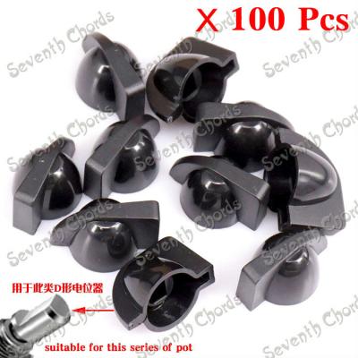 China Plastic 100 Pcs D Shaft Chicken Head Bass Guitar Amplifiers Knobs Buttons  - Black / GUITAR PARTS for sale