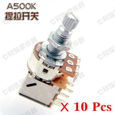 China 10 Pcs/lot A500K Push Pull Guitar Control Pot Potentiometer Guitar part TLKG-A500K-10 for sale