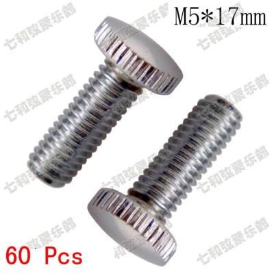 China Iron 60 Pcs M5*17mm Chrome Tremolo Bridge Fine Tuning Screws For Electric Guitar for sale