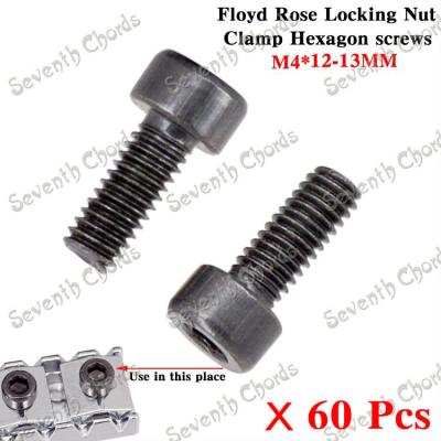 China Iron 60 Pcs Black Locking Nut Clamp Hexagon screws for Electric Guitar / M4*12MM-13MM for sale