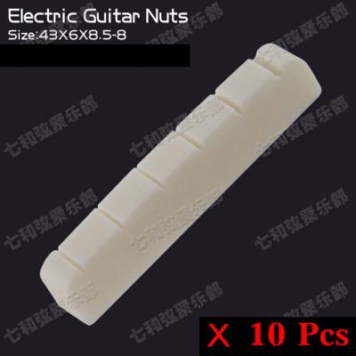 China Bone 10 Pcs Bone 6 String Slotted Nuts For Electric Guitar / 43 x 6 x 8.5-8mm for sale