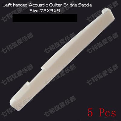 China Bone 5 Pcs Left handed Bone Bridge Saddle for Acoustic folk Guitar,Backhand Guitar Bridge Saddle 72 x 3 x 9mm for sale