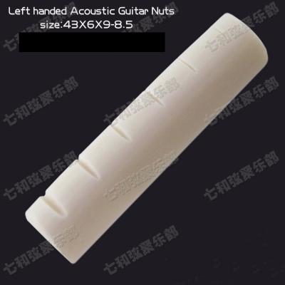 China Bone Left handed Bone Nut for Acoustic folk Guitar,Backhand Acoustic Guitar Nut 43 x 6 x 9-8.5mm for sale