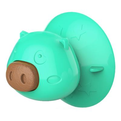 China 2022 Sustainable Popular Hot Selling Pig Shape Cute Rubber Chew Toy Bottom Suction Cups for sale