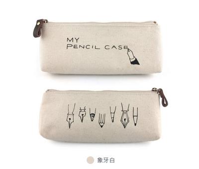 China China Factory Promotion Eco Canvas Bag Direct Handled Pen/Pencil Bag Canvas Zipper Cotton Bag For School Student for sale