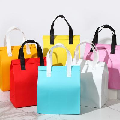 China Good Shopping Recycled Pet Stitch Durable Sale Reusable Reusable Glued Cloth Recycle Cooler Thermal Lunch Cute Nonwoven Bag for sale