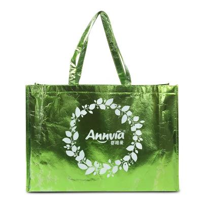 China Custom Nonwoven Handled Tote Bag Advertisement Bags Cloth White Logo Printed Reusable Grocery Shopping Private Label Bag for sale