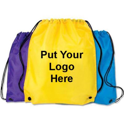 China Sublimation Printed Rope Handle 210D Polyester Backpack Drawstring Bag Promotional OEM for sale