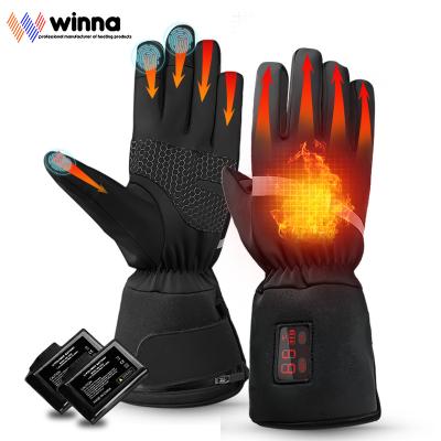 China Rechargeable Battery Accurate Winter Factory Temperature Control Indoor Thin Heated Gloves For Outdoor Winter Sports Cycling Walking Climbing for sale