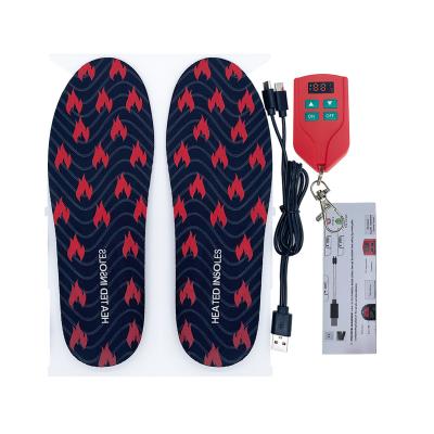 China Velvet+PU USB Heating Insole Carbon Fiber Rechargeable Cattable Insole For Feet Warmer Winter Outdoor Sports for sale