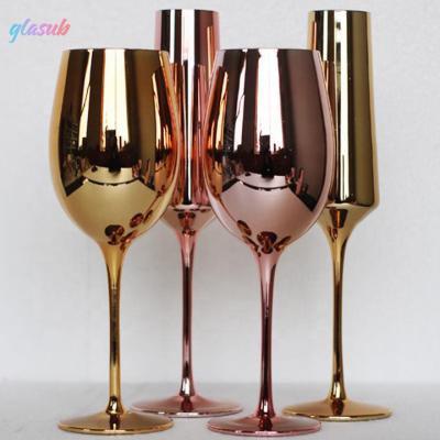 China Wholesale Custom Crystal Red Wine Glasses China Color Wedding Event Novelty Rose Wine Elegant Glass Set for sale