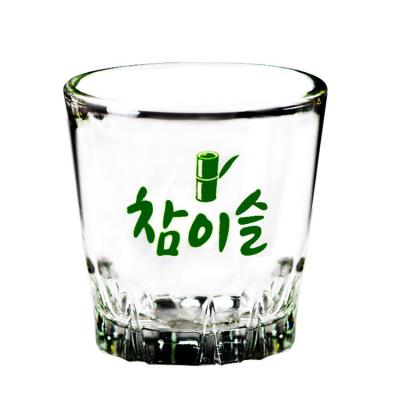 China Wholesale Classic Clear Shot Etched Shot Glass 2oz Korea Mini Glass Cup Custom Sublimation Soju for Korean Soju Whiskey Liquor for sale