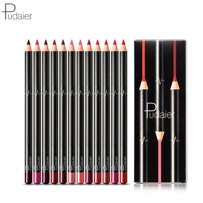 China Waterproof 12 PCS Each Pen Waterproof Set Smooth Lip Liner Long Lasting Easy To Color Private Label for sale