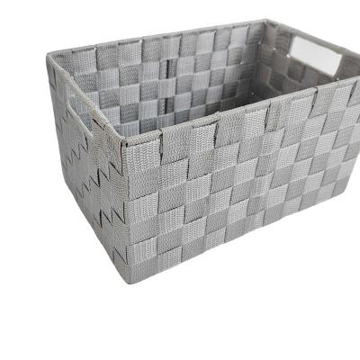 China Sustainable Basket Multifunctional Woven Storage Baskets With Handles Rectangle Storage Basket for sale