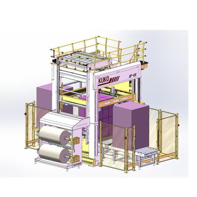 China Full automatic cold stretch wrap hooding machine of products for pallet tray rigid wrap machine for sale