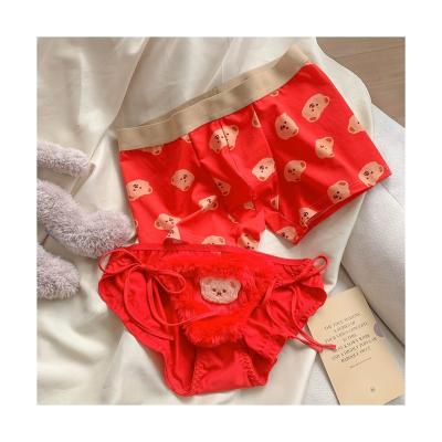 China Antibacterial Luxury Underwear Women Men Packaging Couples Nightwear Sexy Underwear 2 In 1 for sale