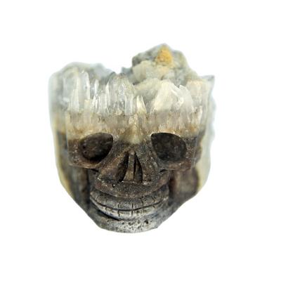 China China Wholesale White Crystal Cluster Carved Craft High Quality Hot Selling Clear Quartz Cluster Carving Skulls for sale