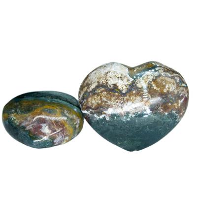 China China Crystal Supplier Bulk Wholesale Natural Heal Crystal Heart Ocean Jasper Love Stone Carving for sale