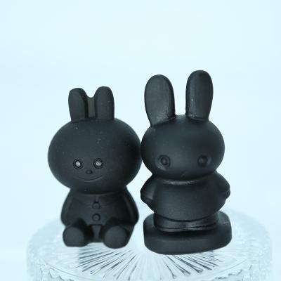 China China Wholesale Hot Sale Natural Obsidian High Quality Rabbit Hand-carved Crafts Crystal Animal Home Decoration for sale