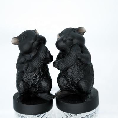 China China Wholesale Hot Selling Obsidian Carved Figurine Animal Hamster Beautifully For Home Decoration Supplies for sale