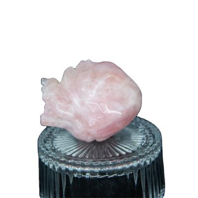 China Jiangsu Crystal Pink Gemstone Anatomical Heart Rose Quartz Crystal Hearts Shaped Hand Carved Organ Carving for sale