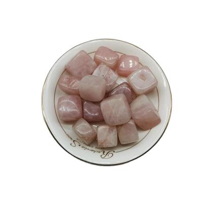 China China wholesale natural pink crystal cube rose stone feng Shui healing tumbling crystal stone for sale