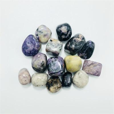 China China Wholesale Reiki Healing Gemstone Charoite Tumble Carving Folk Crafts Crystal Palm Stone for sale