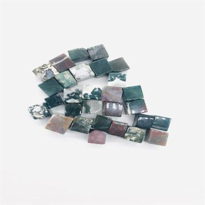 China Wholesale Good Quality Polishing Crystal Agate Water Treatment Quartz From China Block Natural Green Moss Agate Block for sale